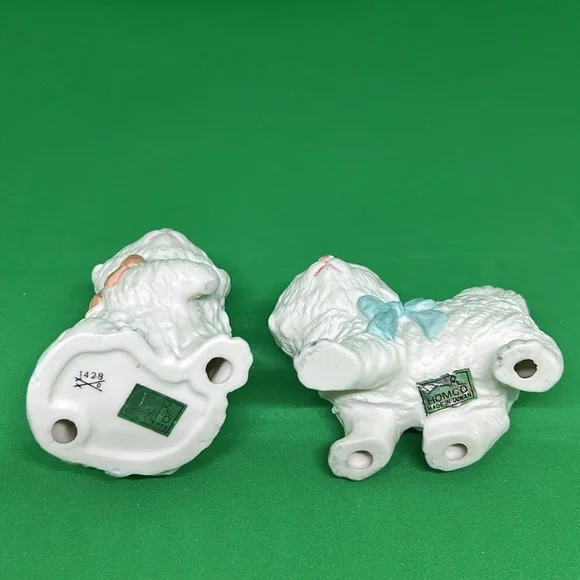 Home Interiors Kitten Cat With Bows Pair Figurines White HOMCO 1428 Vintage - Picture 5 of 7